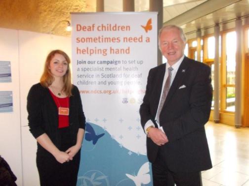 Katie Rafferty, NDCS Policy & Campaign Officer in Scotland, with Bill Walker MSP