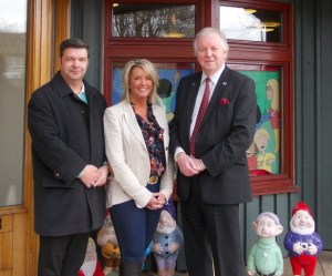 Garry Gibb (left), Laura Campbell and Bill Walker outside Rachel House in Kinross 