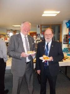 Bill Walker MSP and Cllr Dave Dempsey, Fife Council Conservative Leader, attend the Media House launch in the library of Inverkeithing High School
