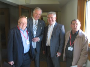From left to right: Councillor Ian Chisholm, Bill Walker MSP, Kenneth Gibson MSP, Tam Livingstone